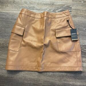 Forever 21. Pleather Brown Skirt. Small. Never Worn. With tags.
